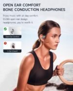 EUQQ Open Ear Headphones - Bluetooth 5.4 Sport Earbuds for Running, Ultra Comfort Open Earbuds Wireless with IP7 Waterproof, 50H Playtime & Stereo Sound,Jet Black - Image 3