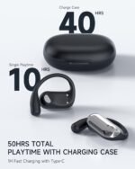 EUQQ Open Ear Headphones - Bluetooth 5.4 Sport Earbuds for Running, Ultra Comfort Open Earbuds Wireless with IP7 Waterproof, 50H Playtime & Stereo Sound,Jet Black - Image 6