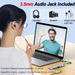 USB Hub 3.0 USB C Hub with SD Card Reader Audio Jack 8 in 1 USB Extender Splitter Multiport Dongle Adapter for MacBook Pro Air and More PC/Laptop/Tablet Devices - Image 4