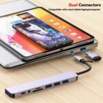 USB Hub 3.0 USB C Hub with SD Card Reader Audio Jack 8 in 1 USB Extender Splitter Multiport Dongle Adapter for MacBook Pro Air and More PC/Laptop/Tablet Devices - Image 5