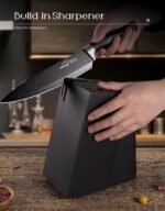 Knife Set, Amorston 15 Pieces Knife Sets for Kitchen with Block, Dishwasher Safe Kitchen Knife Set with Built in Sharpener Block, German Stainless Steel Knife Block Set, Black - Image 4