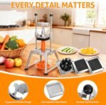 WICHEMI Commercial Vegetable Chopper Dicer w/3 Blades 1/4"+3/8"+8 Section Blade Onion Chopper Dicer Commercial Heavy Duty Stainless Steel French Fry Cutter for Home Kitchen & Restaurant Use - Image 5