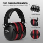 Hearing Protection Ear Muffs,NRR 28db Noise Cancelling for Shooting, Mowing, Construction,Red - Image 3