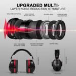 Hearing Protection Ear Muffs,NRR 28db Noise Cancelling for Shooting, Mowing, Construction,Red - Image 5