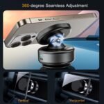 Hands-Free Suction Cup Phone Mount for Car/Content Creator, [Auto-Seal & One-Touch Release] Vacuum Magnetic Phone Holder for TikTok Vlogging Travel, 360 Adjustable for iPhone 12-17 - Image 4