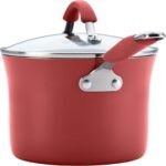 Rachael Ray Cucina Nonstick Cookware Pots and Pans Set, 12 Piece, Cranberry Red - Image 6