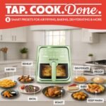 Gourmia 8 Qt Air Fryer, 8 Presets with Digital Display, FryForce 360° Technology, Easy View Window & Interior Light, Dishwasher Safe Basket, Green - Image 3