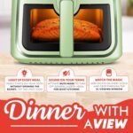 Gourmia 8 Qt Air Fryer, 8 Presets with Digital Display, FryForce 360° Technology, Easy View Window & Interior Light, Dishwasher Safe Basket, Green - Image 5
