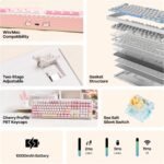 EPOMAKER TH108 Full Size Mechanical Keyboard, Wireless Gaming Keyboard with 8000mAh Battery, Creamy Gasket, 108 Keys, Hot Swap, Custom Driver, RGB Backlight (Pink, Sea Salt Silent) - Image 4