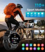 1.7" Large HD Screen Smart Watch for Men with Bluetooth Call, 100+ Sport Modes, 800mAh, IP68 Waterproof Fitness Tracker Heart Rate/Sleep Monitor, Compatible with iOS Android, Black-Steel - Image 6