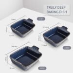 KOOV Bakeware Set, Ceramic Baking Dish, Rectangular Lasagna Pans for Cooking, Cake Dinner, Kitchen, 9 x 13 Inches, Texture Series 3-Piece (3 Piece, Aegean) - Image 4