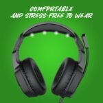 EKSA Fenrir S Gaming Headset for Xbox Series X/S, Xbox One, PS5, PS4, PC, Switch - Noise Cancelling Microphone, Comfortable Ear Pads, 50 mm Drivers, RGB Light, One Key Control - Birthday Gift - Image 3