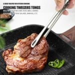 11 Inch Tweezers Tongs for Cooking,2 PCS KitchenTongs Precision Serrated Tips, Stainless Steel Tweezer Kitchen Tools for BBQ, Plating and Serving (Stainless Steel) - Image 3
