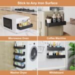 Magnetic Spice Rack for Refrigerator, Kitchen Organizer and Storage Shelf, Black (4 Pack)… - Image 4