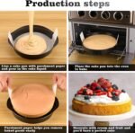 HUAKENER 8 Inch Cake Pan - Set of 3 Round Cake Pans with 100 Pieces Parchment Paper, Non-stick Cake Baking Pans with Handle, Dishwasher Safe - Image 3