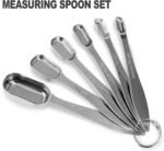 13-piece Measuring Cups and Spoons Set, 18/8 Stainless Steel Heavy Duty Ergonomic Handle with Ring Connector, Silver - Image 4