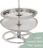 Elanze Designs Stainless Steel 1 Liter Glass French Press Coffee and Loose Leaf Tea Maker - Image 4