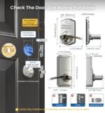 Veise Keypad Door Lock with Handle, Keyless Entry for Front Door & Bedroom, Electronic Lock with Code, Auto-Locking, Easy Installation, Passage Mode, Satin Nickel - Image 6