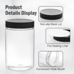 27 Ounce Plastic Jars with Lids, 3 Pack Food Storage Containers Airtight, Clear Containers for Organizing - Image 3