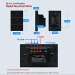 WiFi Smart Push Button Light Switch, Neutral Wire Required, Single-Pole, Single-Gang 3-Button, Works with Alexa, 2.4GHz, Non-Dimmable, Black - Image 3