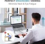 SHUWEI Laptop Cooling Stand with 3 Speed Fan, Adjustable Height Laptop Stand for Desk, Ergonimic Aluminum Laptop Cooling Pad for 10-15'' Notebook - Black - Image 3