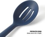Calphalon Prime Stainless Steel Slotted Kitchen Spoon/Skimmer W/Navy Blue Silicone Head - Image 4