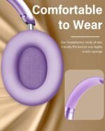 Wentronic Y05 Over-Ear Headphones – Hi-Res Sound, Active Noise Cancelling, Wireless Bluetooth 5.3, 48H Playtime, Premium Audio Comfort for Android, iOS & PC – Purple - Image 3