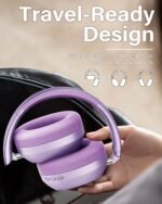 Wentronic Y05 Over-Ear Headphones – Hi-Res Sound, Active Noise Cancelling, Wireless Bluetooth 5.3, 48H Playtime, Premium Audio Comfort for Android, iOS & PC – Purple - Image 4