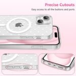 ZTOFERA Magnetic for iPhone 15 Case,Cute Polka Dot Phone Case Aesthetic Striped Clear Trendy Slim Soft Shockproof Protective Phone Cover for Women Girls, White Dot - Image 4