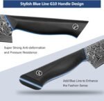 FINTISO Chef Knife 8 inch, 67-Layer Japanese Damascus Steel Kitchen Knife, Sharp Knife with G10 Handle, Professional Cooking Knives for Home and Kitchen - Image 4
