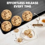 Nonstick Baking Sheet Pan Set of 3, Heavy Duty Cookie Sheets for Oven with Stripe Texture Pattern, 0.6mm Thick Quarter/Half/Jelly Roll Pans, Rust-Resistant & Easy Clean (Black) - Image 5