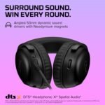 HyperX Cloud III – Wired Gaming Headset, PC, PS5, Xbox Series X|S, Angled 53mm Drivers, DTS, Memory Foam, Durable Frame, Ultra-Clear 10mm Mic, USB-C, USB-A, 3.5mm – Black (Renewed) - Image 4