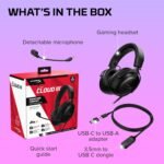 HyperX Cloud III – Wired Gaming Headset, PC, PS5, Xbox Series X|S, Angled 53mm Drivers, DTS, Memory Foam, Durable Frame, Ultra-Clear 10mm Mic, USB-C, USB-A, 3.5mm – Black (Renewed) - Image 6