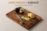 Walnut Wood Cutting Board End Grain Wooden Cutting Boards for Kitchen Chopping Block with Deep Juice Groove, Inners Handles, Gift Box, 16.5"x11.6"x0.8" - Image 3
