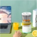 Electric Citrus Juicer USB Rechargeable – Portable Orange & Lemon Squeezer, Automatic One-Touch Operation, Compact Design for Kitchen & Travel, White & Mint Green - Image 3