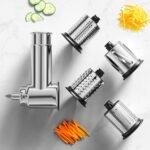 Stainless Steel Slicer Shredder Attachment for KitchenAid Stand Mixer, Cheese Grater Attachment for KitchenAid, Salad Maker, Grinding Powder, Dishwasher Safe with 4 Blades by InnoMoon - Image 4