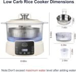Low Carb Rice Cooker,3L Multifunction Low Sugar Rice Cooker Small,Reservable & Timable,4H Keep Warm,Cooking,Simmering,Stewing,Steaming All In One,Ideal for Small Familie,Apartment(3L,Beige) - Image 3