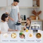 Low Carb Rice Cooker,3L Multifunction Low Sugar Rice Cooker Small,Reservable & Timable,4H Keep Warm,Cooking,Simmering,Stewing,Steaming All In One,Ideal for Small Familie,Apartment(3L,Beige) - Image 6