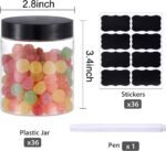 36PCS 8OZ Plastic Jars with Screw On Lids,Labels Refillable Empty Round Slime Containers for Storing Dry Food, Honey Jam, Cream, Butter, Lotion (Black) - Image 3