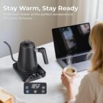 Gooseneck Electric Kettle, ±1°F Precision Control, Smart Altitude Adjustment, 24H Keep Warm, 30-Min Auto Memory, Food Grade Stainless Steel, Pour Over Kettle for Coffee and Tea, 1200W/1.0L - Image 5