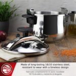 MAGEFESA Star Belly Pressure Cooker 8.4 Qt – 18/10 Stainless Steel, Rounded Bottom, 3 Safety Systems, Works on All Stovetops Including Induction, 8 PSI - Image 4