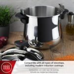 MAGEFESA Star Belly Pressure Cooker 8.4 Qt – 18/10 Stainless Steel, Rounded Bottom, 3 Safety Systems, Works on All Stovetops Including Induction, 8 PSI - Image 5