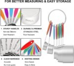 Measuring Cups and Spoons - Wildone Stainless Steel 20 Piece Stackable Set, Includes 8 Measuring Cups, 10 Measuring Spoons, 1 Leveler & 1 Whisk, for Dry and Liquid Ingredient - Image 5