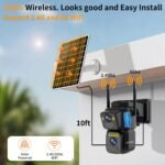 Security Cameras Outdoor WiFi,5G/2.4G Cameras for Home Security Solar Power with Dual Lens,Motion Detection,Night Vision,2-Way Audio,Weather Proof,No Subscription Fee - Image 4