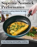 Cook N Home Pots and Pans Nonstick Cookware Set 12-Piece, Kitchen Cooking Set with Frying Pans and Saucepans, Induction Compatible, Turquoise - Image 5