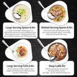 Gisly 12-Piece Serving Set - Large Spoons, Forks, Tongs, Ladle, Cake Server & Appetizer Tongs for Buffet Catering, Dishwasher Safe - Image 6
