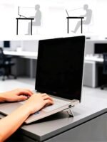 2PCS Laptop Stand, Portable Laptop Cooling Pad, Foldable Metal Keyboard Stand, Mini Keyboard Pillar (Black,Two Gears) - Image 3