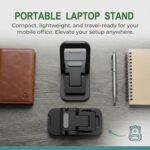 2PCS Laptop Stand, Portable Laptop Cooling Pad, Foldable Metal Keyboard Stand, Mini Keyboard Pillar (Black,Two Gears) - Image 5
