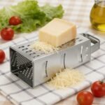 1pc Stainless Steel Vegetable Grater Portable Metal Grater 4-Sided Cheese Grater with Handle for Kitchen Restaurant (8inch) - Image 7