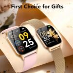 CASCHO Smart Watches for Women (Android/iOS), 1.85" HD Smart Watch with Calls/Messages/AI Voice Control, Sleep/Heart Rate, 120+ Sports Modes Fitness Tracker Watch, Gold & Pink Dual Strap - Image 7